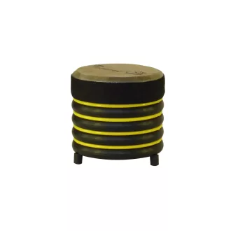 TROMMUS Standdob, természetes bőr, sárga, Ø 17x17cm