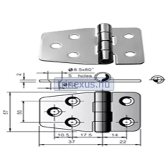 Zsanér inox 60 x 40 mm