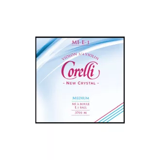   CORELLI Egyedi húr hegedűhöz 3/4, Crystal, E1, Acél, Gömb, Zöld selyem