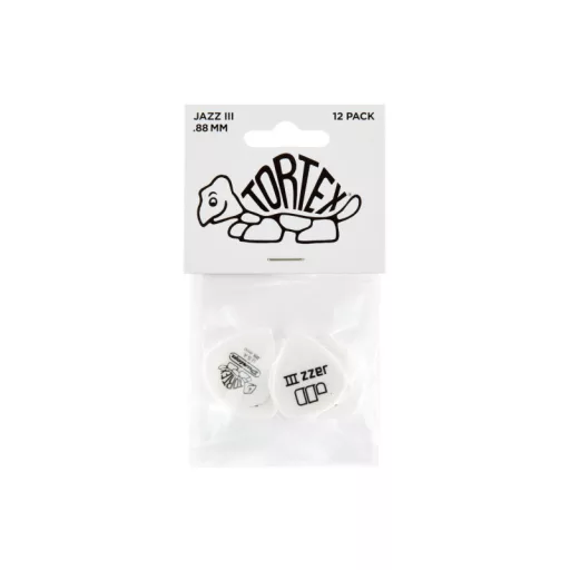 DUNLOP PICKS 478R.88 Tortex White Jazz III 0.88 fehér Jazz III pengető