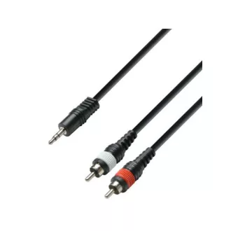  ADAM HALL K3YWCC0300 2x(činč)RCA-3,5 mm sztereó 3 m Y kábel