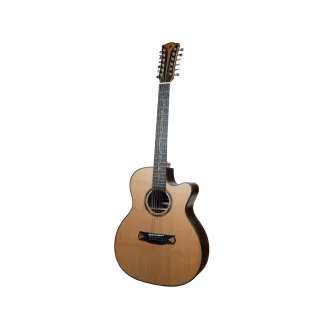   MERIDA 12 húros western gitár, ALCAZABA sorozat, Grand Auditorium, Cutaway, selyemfényű felület