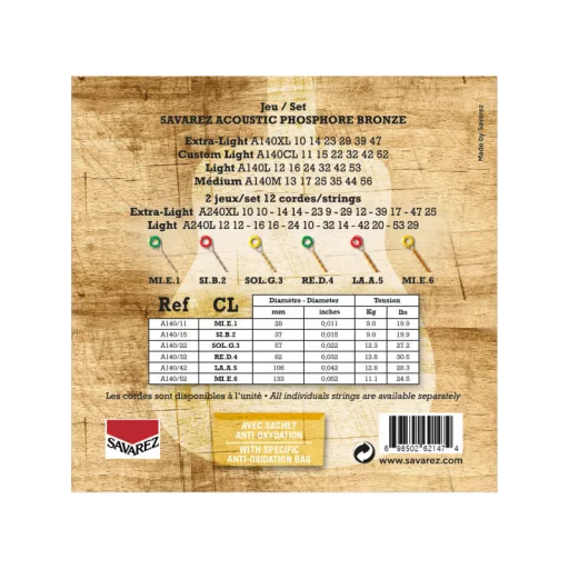 SAVAREZ A140CL FOSZFOR BRONZ 11-52 Akusztikus Gitár Húrok
