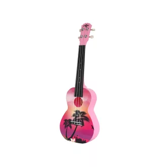 KALEO Konzert Ukulele, ABS, Szín: Pink/Palm Tree