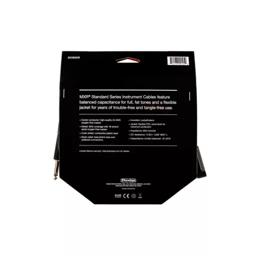 MXR DCIS20R 6m hangszerkábel