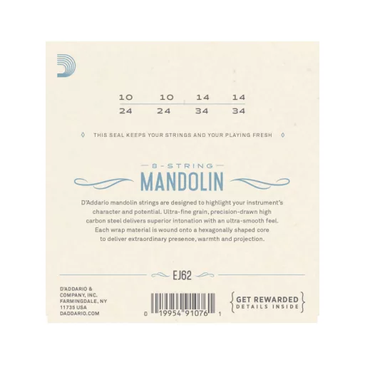 DADDARIO EJ62 10-34 Mandolin Húrok