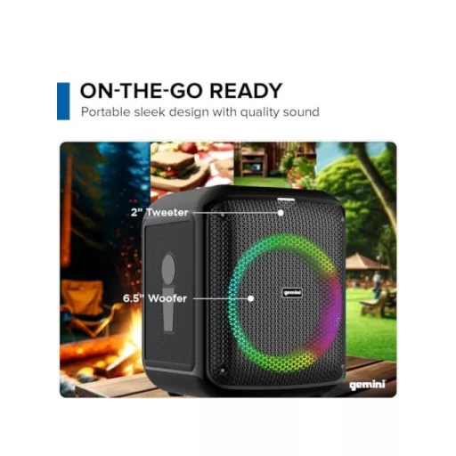 GEMINI GGO-650L Bluetooth Party Hangszóró Karaoke Hordozható Rendszer