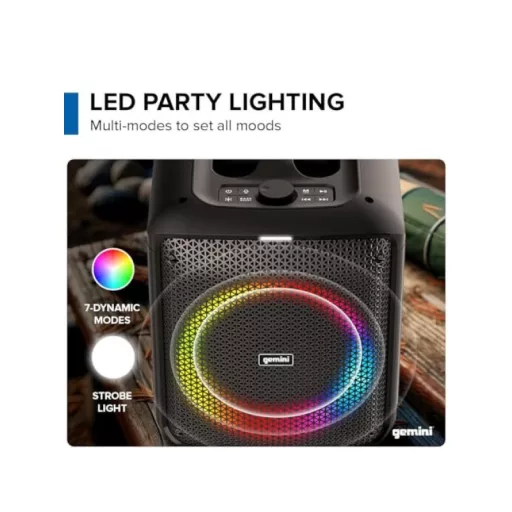 GEMINI GGO-650L Bluetooth Party Hangszóró Karaoke Hordozható Rendszer