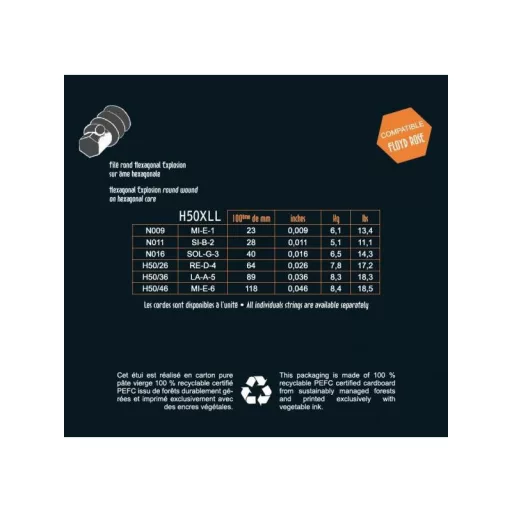 SAVAREZ H50XLL HEXAGONAL EXPLOSION 9-46 Elektromos Gitár Húrok