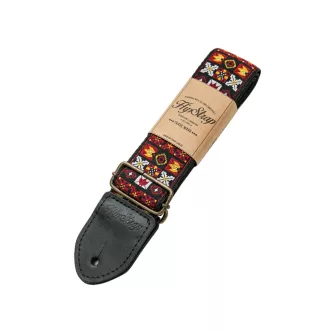HIP STRAP Gitárszíj Modell Woodstock Red, Szín: fekete