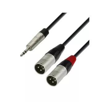   ADAM HALL K4YWMM0180 2xXLR Férfi-3.5 Sztereó 1,8 m Audio Kábel