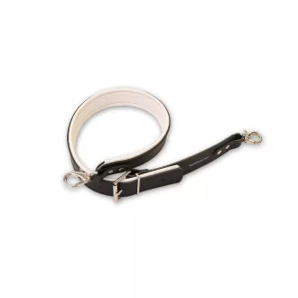   KÖLBL, párnázott bőrpánt tubához, 50 mm, 2 fém karabiner, Szín: fekete/fehér