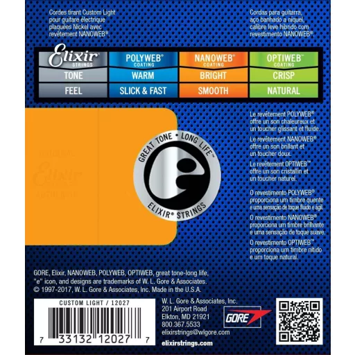 Elixir 12027 Custom Light (09-46) NW elektromos húrok
