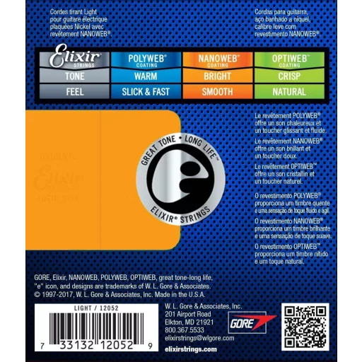 Elixir 12052 Light (10-46) NW elektromos gitárhúrok