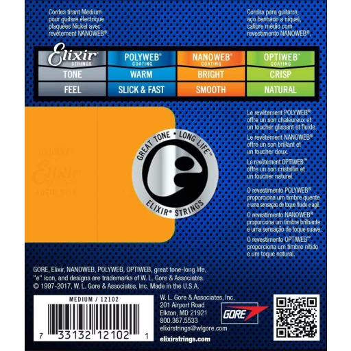 Elixir 12102 Medium (11-49) NW elektromos gitárhúrok