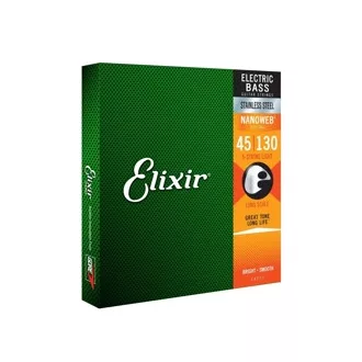   Elixir 14777 Medium (45-100,130) NW Long Scale - acél basszusgitár húrok