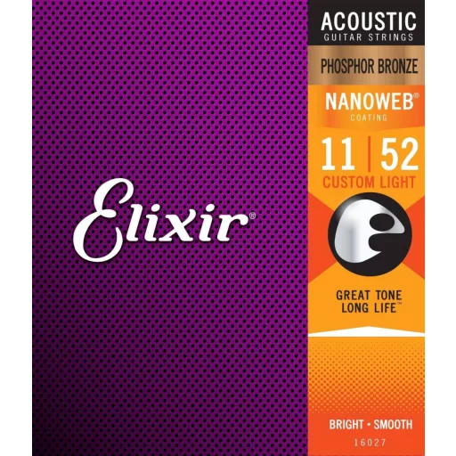 Elixir 16027 Phosphor Bronze Custom Light (11-52) NW akusztikus húrok
