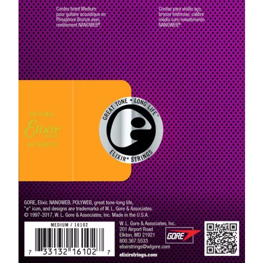 Elixir 16102 Phosphor Bronze Medium (13-56) NW akusztikus húrok