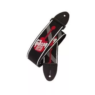   Gibson GG600 Szőtt Stílusú 2" Gitárpánt Gibson Logóval Piros