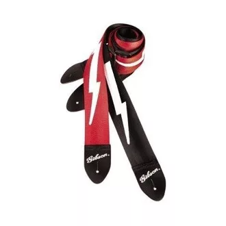   Gibson GSBL10 Lightning Bolt Style 2" Safety Strap Jet Black gitár heveder