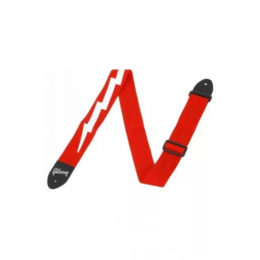 Gibson GSBL20 Lightning Bolt Style 2" Safety Strap Ferrari Red gitár heveder