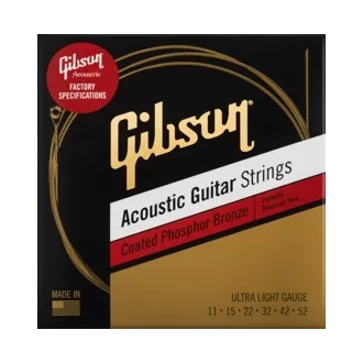   Gibson SAG-CPB11 Coated Phosphor Bronze Acoustic Guitar Strings 11-52 Ultra-Light Gauge gitárhúrok