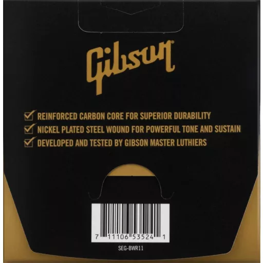 Gibson SEG-BWR11 Brite Wire Reinforced elektromos gitár húrok 11-50 közepes húrméret húrok