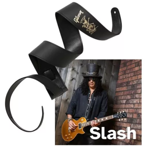 Slash Prémium Bőr Gitár Szíj, Arany