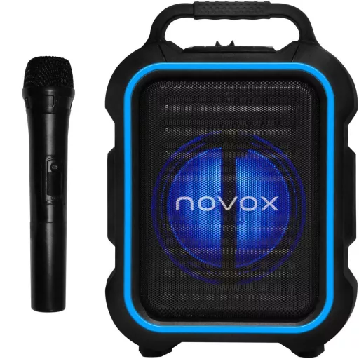 Novox Mobilite Blue - aktív oszlop USB/MP3/BT, akkumulátor, vezeték nélküli mikrofonnal