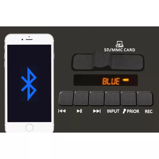 Novox Mobilite Blue - aktív oszlop USB/MP3/BT, akkumulátor, vezeték nélküli mikrofonnal