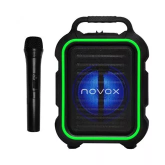   Novox Mobilite Green - aktív USB/MP3/BT hangoszlop, akkumulátor, vez. mikrof.