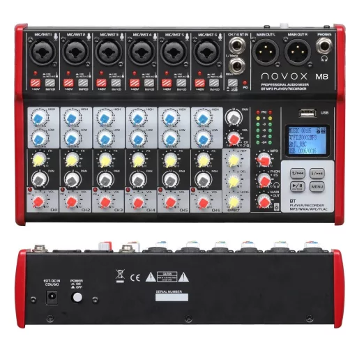 Novox M8 MKII keverő BT/MP3/USB