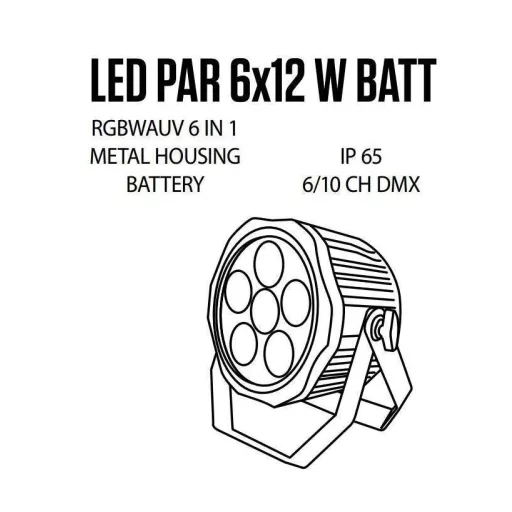 Fractal Lights *DISC* LED PAR 6x12 W BATT RGBWA+UV