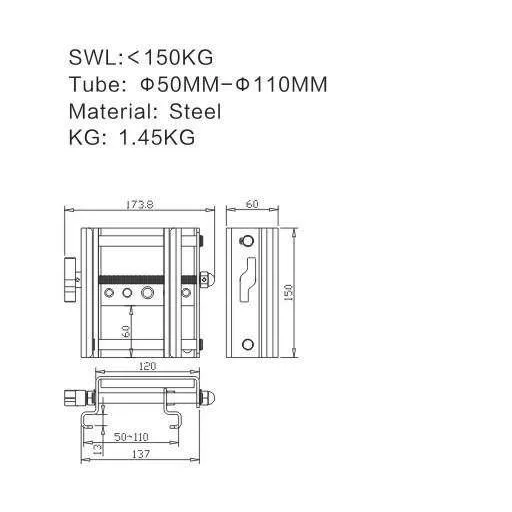 Fractal Lights *DISC* FL504B - L50-110mm, 250 kg Fekete
