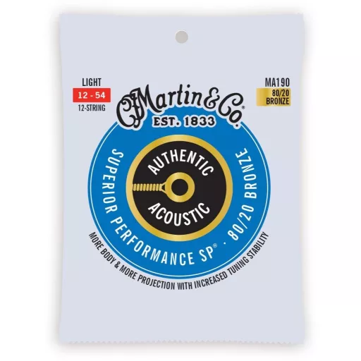 Martin MA190 Light (12-54) AA Bronze 80/20 húrok 12-húros akusztikus gitárhoz
