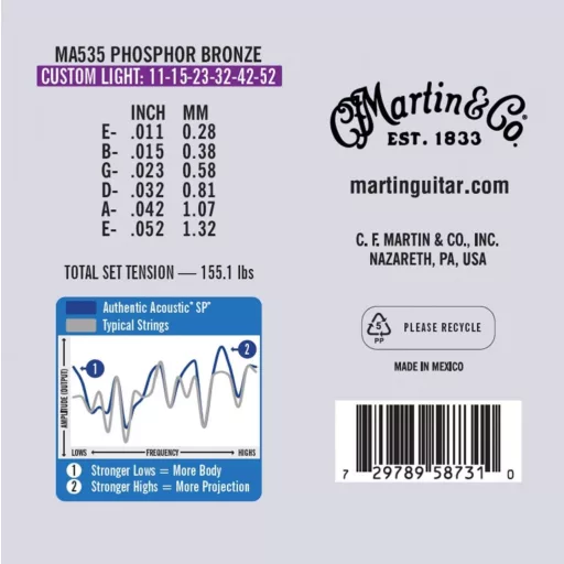 Martin MA535 Custom Light (11-52) AA Phosphore Bronze 92/8 akusztikus gitárhúrok