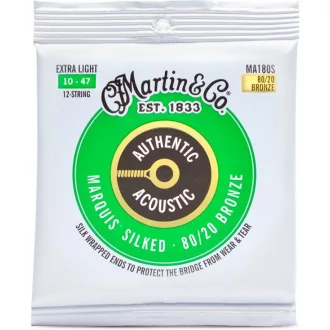   Martin MA180S Extra Light (10-47) AA Silked Bronze 80/20 húrok 12-húros akusztikus gitárhoz