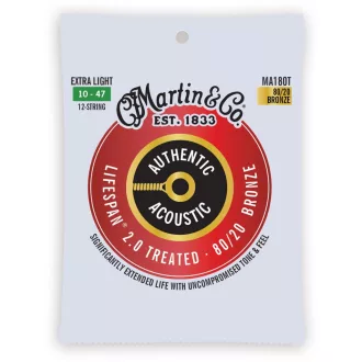   Martin MA180T Extra Light (10-47) AA Kezelt Bronz 80/20 húrok 12-húros akusztikus gitárhoz