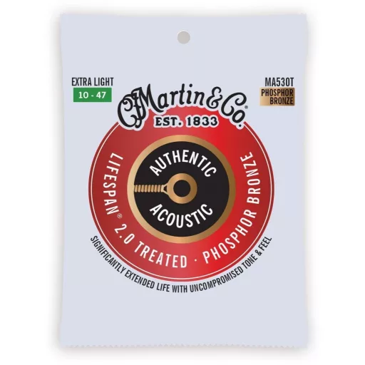 Martin MA530T Extra Light (10-47) AA Kezelt Foszfor Bronz 92/8 húrok akusztikus gitárhoz