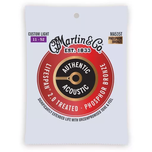 Martin MA535T Custom Light (11-52) AA Kezelt Foszfor Bronz 92/8 húrok akusztikus gitárhoz