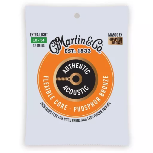 Martin MA500FX Extra Light (10-57) AA Flexible Core Foszfor Bronz 92/8 húrok 12-húros akusztikus gitárhoz