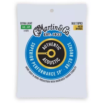   Martin MA170PK3 Extra Light (10-47) AA Bronz 80/20 hármas csomag akusztikus gitárhúrokhoz