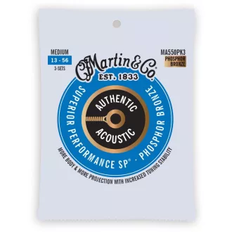   Martin MA550PK3 Medium (13-56) AA Phosphor Bronz 92/8 hármas csomag akusztikus gitár húrokhoz