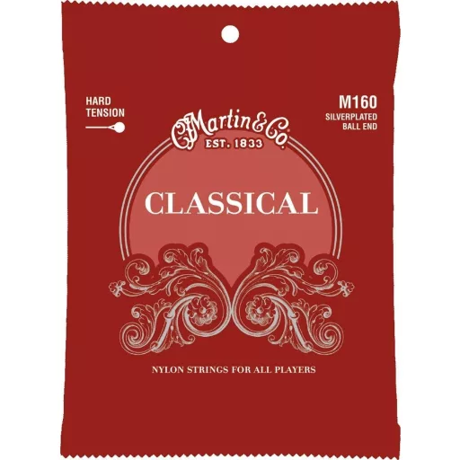 Martin M160 Klasszikus Hard Tension Silver Ball End húrok klasszikus gitárhoz