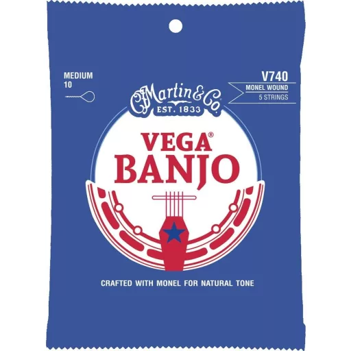 Martin V740 Vega Banjo Medium (10-23) Retro Monel húrok öt húros bendzsóhoz