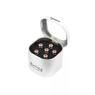  Martin Pin Set Liquid Metal Chrome w/Red Dots készlet húrláb csapok