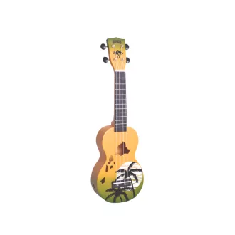 MAHALO Hawaii Szoprán Ukulele, Green Burst tokkal