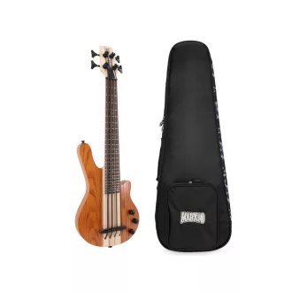   MAHALO E-Ukulele Bass Pro Modell, Shadow PU, Átlátszó Barna tokkal