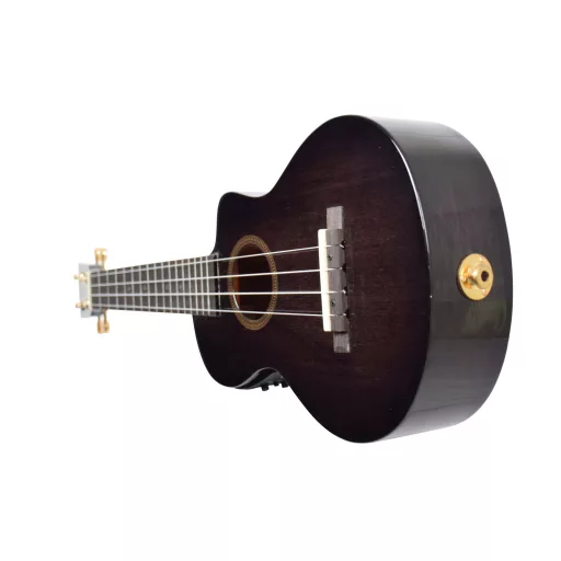 MAHALO Hano Concert Ukulele, Cutaway TA-val, Átlátszó Fekete tokkal