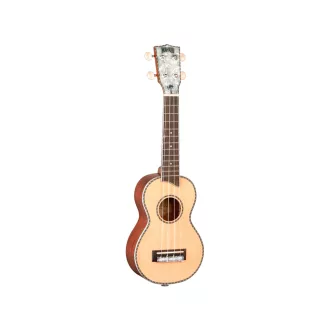   MAHALO Pearl Series Szoprán Ukulele, tömör lucfenyő fedlap, Pearl berakások, tartalmaz hordtáskát